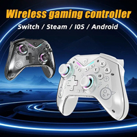 Manettes sans fil à double vibration à effet Hall, réactions rapides, manette de jeu RGB pour PC