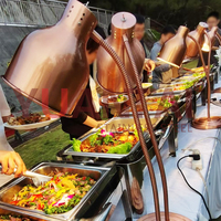 Équipement de buffet, lampe chauffante pour hôtel, support de lampe de table de luxe, réchauffeur de nourriture en acier inoxydable, lumière chauffante pour aliments