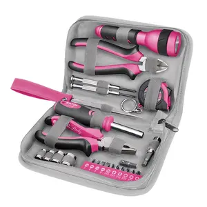 6595 EXTOL 23PCS Professionelle Dame Rosa Hand Werkzeuge Combo Set Hand Werkzeug Tasche Werkzeuge Set für Frau