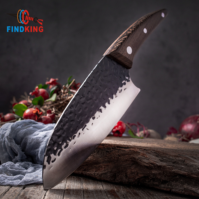 FINDKING Full Tang Handmade Butcher Knife Chef Kitchen Knife High Carbon Clad Steel Cleaver Filleting Slicing Knives