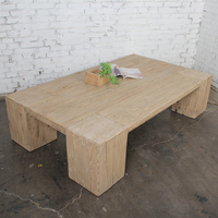 Table basse en bois massif recyclé de style campagnard, finition naturelle, plateau robuste, style antique chinois