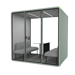Cabine de bureau acoustique aménagée pour 4 personnes, mobile et insonorisée, pour réunions du personnel et travail concentré - Product Image 4