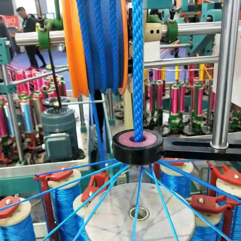 Low energy consumption computer controlled rope braiding machine