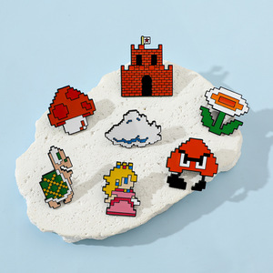 Lot de badges <span class=keywords><strong>en</strong></span> métal émaillé style pixel mosaïque, 7 couleurs, Mario, pour décoration de sacs à dos et vêtements - Product Image 5