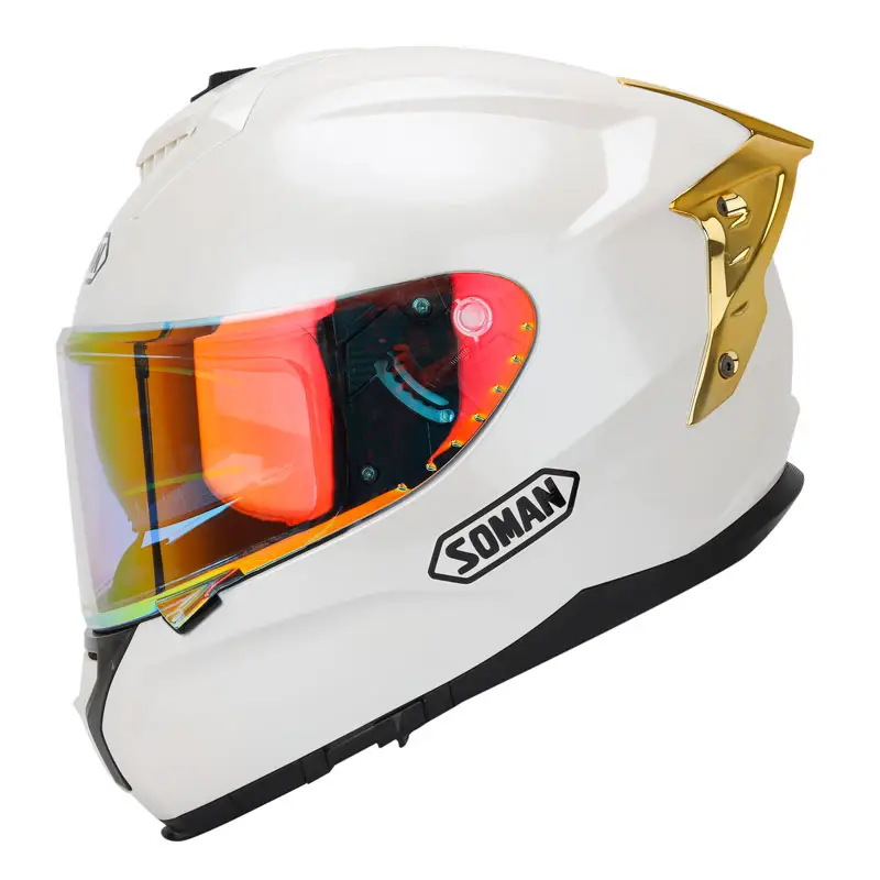 Full Face WHITE GOLDEN DOT ECE DOT ECE Fashionable Newest Safety Riding Motocross street Racing Motorbike Motorcycle helmet