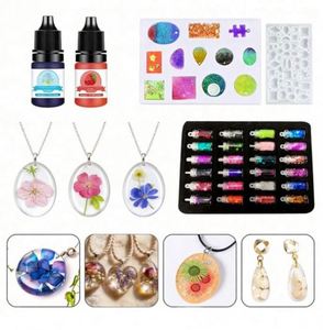 Kit de Bijoux DIY Créatif en Résine UV pour Noël - Époxy Transparent Dur à Durcissement Rapide, Moules en Silicone, Porte-clés, Feuille Métallique - Product Image 2