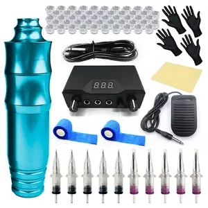 Kits de tatouage rotatif professionnel d'art corporel, Kit de Machine de tatouage complet pour débutants, pas cher