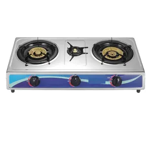High quality stainless steel cooktops double valve 2 double burner 3 burner stove