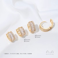 Boucles d'oreilles créoles pendantes géométriques en zircon plaqué or 18 carats pour femme - Bijoux fins, idéal pour un cadeau