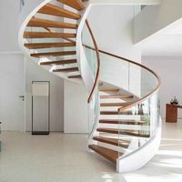 Escalier en colimaçon moderne sur mesure CBMmart, escalier en acier et bois en spirale pour intérieur, escalier en spirale noir avec marches en bois pour la maison