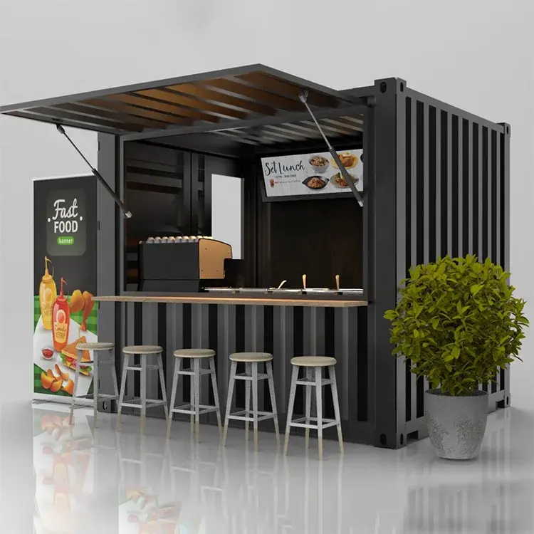 10ft Container Koffiebar Fastfood Mini Pop-Up Winkel Cafe Winkels Mobiele Container Koffiebar Huizen