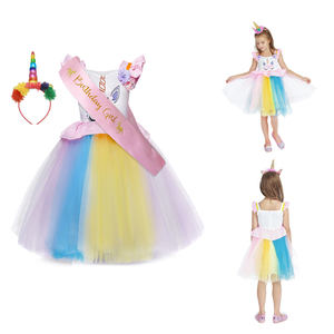2025 Halloween bambini fiore ragazze <span class=keywords><strong>unicorno</strong></span> Costume spettacolo principessa <span class=keywords><strong>vestito</strong></span> da bambina <span class=keywords><strong>vestito</strong></span> da 8 anni con <span class=keywords><strong>unicorno</strong></span> cerchietto - Product Image 1