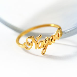 Anelli Personalizzati in Acciaio Inossidabile Dazgirl, Stile Vintage, Multicolore, per Matrimoni e Fidanzamenti, con <span class=keywords><strong>Nomi</strong></span>, per Donne - Product Image 1