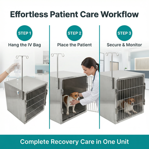 La soluzione definitiva per gli ospedali veterinari, un ambiente sicuro e molto spazioso con la nostra gabbia in acciaio inossidabile per gatti di alta qualità. - Product Image 4