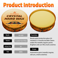 Cire de voiture nano-céramique premium hydrophobe, nourrissante et dure, 180g, protection UV, résistance environnementale