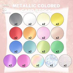 30 hojas de papel metálico a granel de 250gsm, pantalla recubierta de resina de colores mezclados, papel artesanal, invitaciones, decoraciones, suministros para álbumes de recortes A4 - Product Image 3