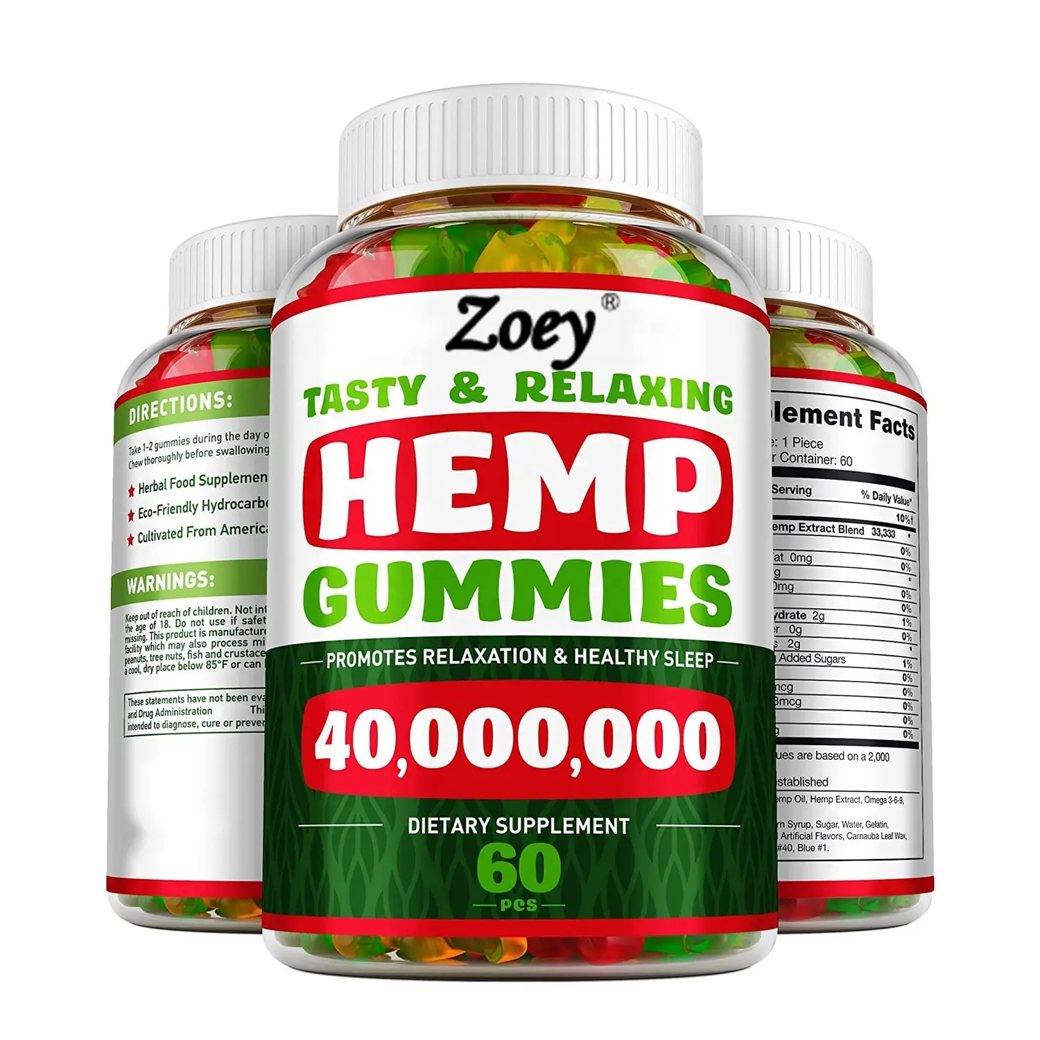 OEM/ODM Hemp Gummy Bears 2021 Hot Packaging Smell Proof Plastic Hemp Gummies Private Label 6000 Mg Vitamin With Zinc 60 Counts