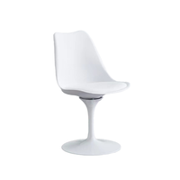 Chaise moderne multifonctionnelle à usage commercial Chaise de bar rembourrée et pivotante à 360 ° avec tulipe pour la réception du bureau à manger