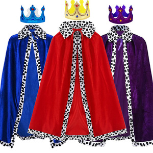 Mantello Rettangolare per Adulti per Halloween e Natale, Stile Re/<span class=keywords><strong>Principe</strong></span>, <span class=keywords><strong>Rosso</strong></span> Blu Viola, Ecologico, per Esterni, Sciarpa 90cm, Decorazioni per Feste - Product Image 2