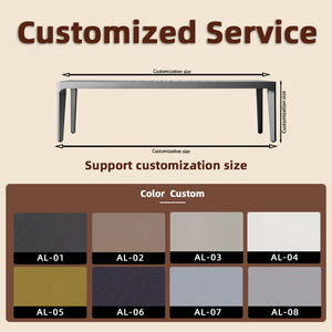 Mesa de Comedor Moderna de Aluminio para Exteriores con Superficie Resistente a la Intemperie para Villas, Terrazas, Restaurantes, Cafés y Salones al Aire Libre - Product Image 2
