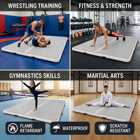 Tapis de gymnastique gonflable pliable et portable pour la lutte, les arts martiaux, la remise en forme, l'entraînement de cheerleading, la gym et l'école