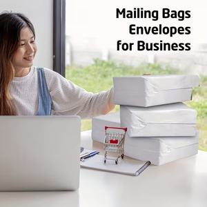 Sobres de Envío Blancos de PE Resistentes y Personalizados de 12x15.5 Pulgadas, Bolsas de Envío Autoadhesivas, Impermeables, Resistentes a Desgarros y a la Humedad - Product Image 1