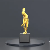 Statue d'homme sportif personnalisée en métal plaqué or/argent Conception 3D pour l'événement Souvenirs de récipiendaire de récompenses Produit artisanal en métal de qualité supérieure