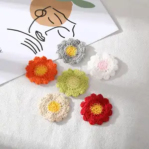 कस्टम 3D ऊन फूल थोक सेनील कढ़ाई पैच गर्मी हस्तांतरण पत्र लोहे पर पैच के लिए बच्चों के कपड़े