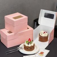 Boîte à pâtisserie biodégradable personnalisée avec fenêtre pour emballages alimentaires portables à emporter, idéale pour les desserts et gâteaux