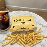 Boîte alimentaire jetable personnalisée avec logo pour burrito, frites, kebab, sandwich, shawarma – Emballage en papier en forme d'oreiller pour plats à emporter