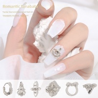 Paso Sico Nouvelle Tendance Géométrique pour Nail Art, Mini Breloques Papillon 3D en Alliage Serties Pavé, Décorations Strass pour Ongles, Pack de 10 Pièces
