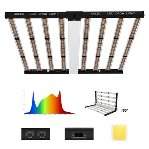 Aglex l1000 lâmpada led de espectro, cobertura completa 6ft lm281b 8 barras 1000w led para áreas internas