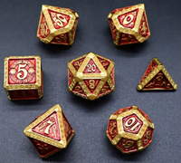 Couleur polyédrique gravure bord RPG symbole astrologie Antique mdn métal dés pour jeu RPG