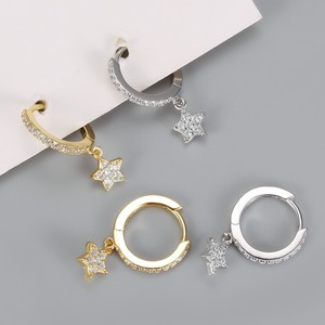 <span class=keywords><strong>Pendientes</strong></span> de Moda, Joyería de Plata de Ley 925, <span class=keywords><strong>Pendientes</strong></span> Colgantes de <span class=keywords><strong>Estrella</strong></span> con Pequeños Diamantes, <span class=keywords><strong>Pendientes</strong></span> de <span class=keywords><strong>Aro</strong></span> para Mujer, Venta al por Mayor - Product Image 3