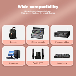 Microphone sans fil double UHF, faible latence, portée de 50 m, micro plug-and-play pour karaoké, soirée à domicile, <span class=keywords><strong>discours</strong></span>, vente en gros - Product Image 6