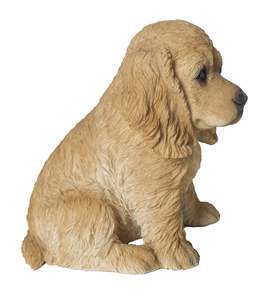 Estatua de <span class=keywords><strong>Cocker</strong></span> <span class=keywords><strong>Spaniel</strong></span> Color Crema, Figura de Perro Realista de Resina, Decoración para el Hogar, Regalo Conmemorativo para Amantes de los Perros - Product Image 3