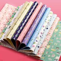 Papier d'emballage coréen multicolore rose bleu jaune fleur personnalisé pour emballage de cadeaux