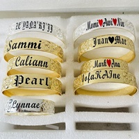 Bracelet personnalisé JX229 avec nom, 15 mm, pour enfants et adultes, grande taille, bijoux héritage personnalisés pour anniversaire, remise de diplôme, anniversaire de mariage