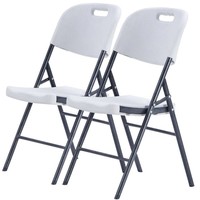 Chaise pliante en plastique portable et confortable, blanche/noire, pour la maison, l'hôtel, le jardin, les fêtes, la plage, les événements et les pique-niques