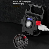 Porte-clés COB de transport quotidien lampe de poche LED Mini support magnétique USB outils de plein air multifonctions pour le camping randonnée pêche