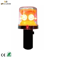 Feux d'avertissement solaires à 6 LED, IP66, PVC, réflecteurs prismatiques, balise lumineuse haute intensité pour la sécurité routière