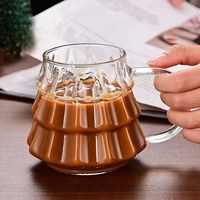 Tasse de Noël en verre borosilicaté transparent avec poignée pour café latte américain ou lait à usage domestique