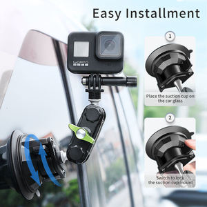 Lanparte-Cámara de acción Universal para coche, brazo de bola, soporte de abrazadera de ventosa para GoPro Hero 11 10 9 8 7 Sargo SJCAM Xiaomi Yi - Product Image 2