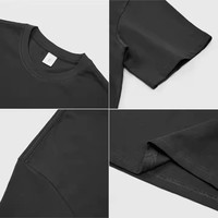 260 grammes coton lourd pur blanc décontracté à manches courtes T-Shirt hommes marque de mode épaule col rond solide Base hommes
