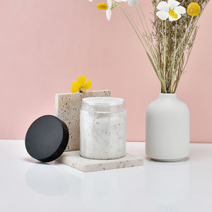 224 pezzo 250ml trasparente <span class=keywords><strong>PET</strong></span> in plastica per animali domestici nero coperchio bocca larga contenitori cosmetici per maschera per capelli in polvere unguento per la cura della pelle - Product Image 3