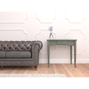 Lampada da tavolo con treppiede in metallo argento regolabile HMS 34 \ "con paralume rotondo bianco - Product Image 3