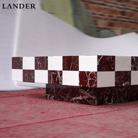 Table basse en marbre Rosa Levanto de Landerstore, table centrale en marbre Rosa Levanto, design ondulé pour salon