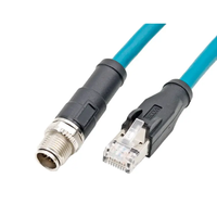 Câble blindé M8 M12 en laiton avec connecteur mâle, étanche IP67, 3/4/5/8 broches, longueur personnalisée pour automatisation de capteurs