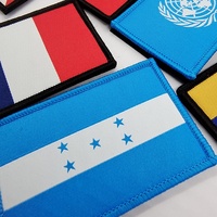 Drapeau National Brodé Patch Vêtements Accessoires Fer Style Sac À Dos Dentelle Stock pour Velcro Joint Tissage Marques PU Tissu Bâton