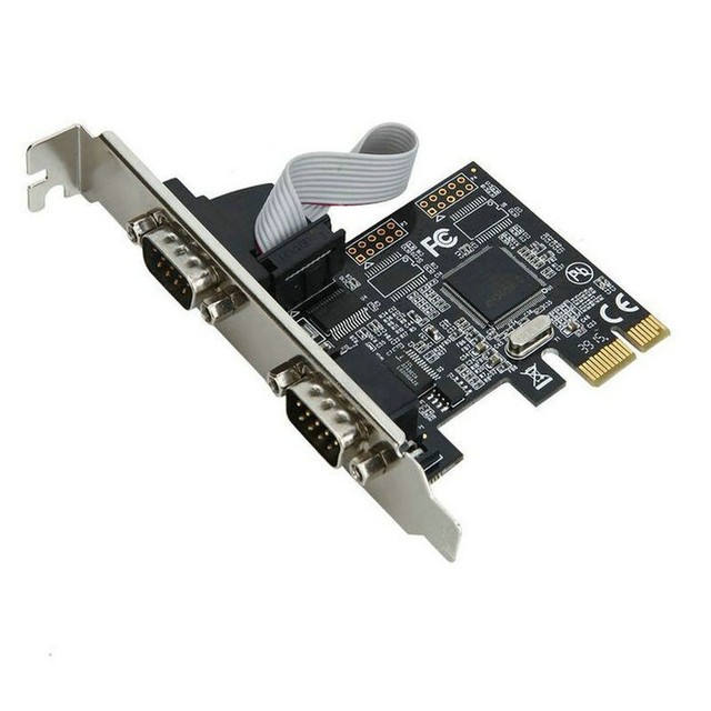 2 Port PCIe Serial Card Dual DB9 RS232 Adapter for Windows Linux PC Desktop Computer High Speed with Low Profile Bracket